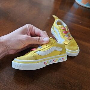 Kids Vans Size 6 Yellow Rainbow